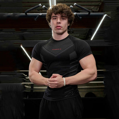 Youngla Men's T-Shirt Sports Fitness Quick-Drying Breathable Elastic Fitness Clothing Jogker Outdoor Running Basketball Clothing
