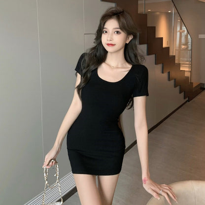 Pure Sexy Tight Hot Girl Dress Women's Summer 2024 New Short Skirt Pink Waist Slimming Skirt