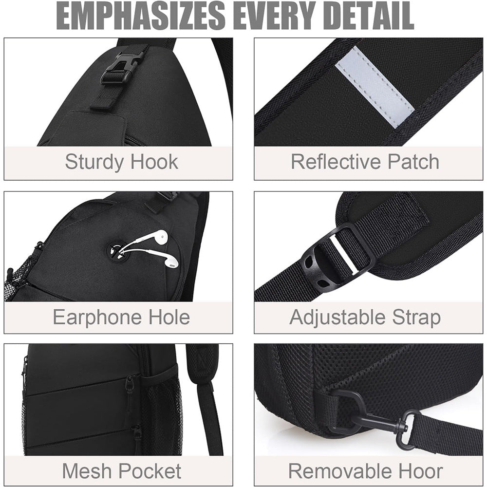 Cross-Border Hot-Selling Men's And Women's Chest Bags, Large-Capacity Outdoor Travel Sports Bags, Adjustable Shoulder Straps, Cycling Bags, Customization