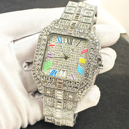 Popular Foreign Trade Watches, Cross-Border Hot Selling Men's Watches, Diamond-Encrusted Hip-Hop Watches, Men's Watches, Luxury Quartz Watches