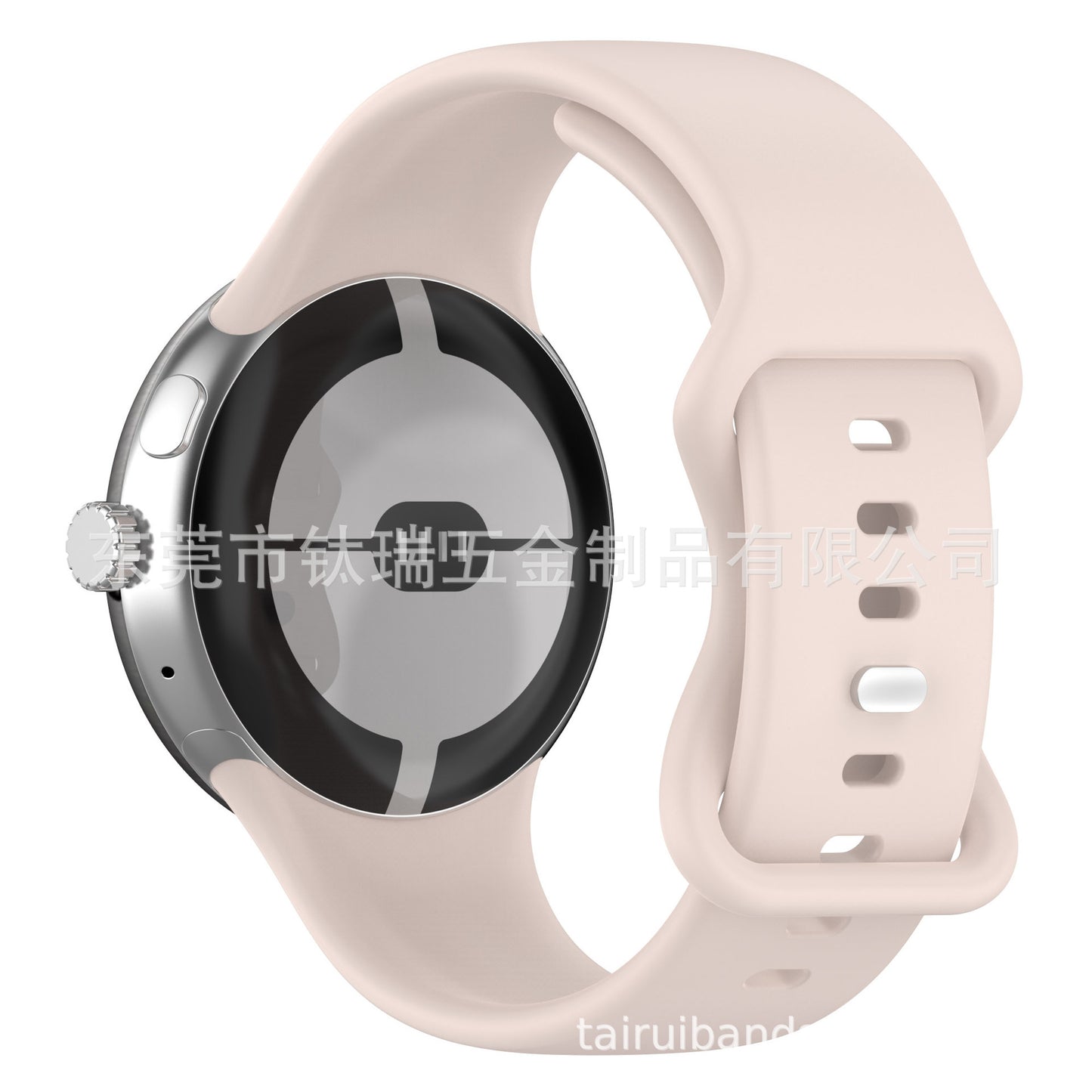 For Google Goole Pixel Watch Butterfly Buckle Silicone Strap Google Metal Buckle Silicone Watch Strap