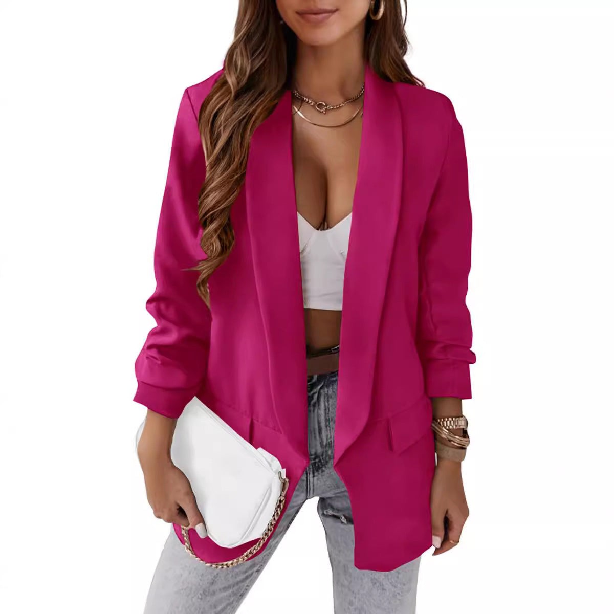Cross-border Women's Clothing 2024 AliExpress Wish Women's Clothing Autumn New Temperament Professional Slim Fit Small Suit Jacket