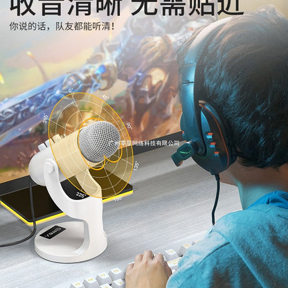 Desktop Computer Microphone Live Broadcast Dedicated USB Microphone Condenser Radio Anchor Karaoke Recording Equipment Mobile Phone Sound Card