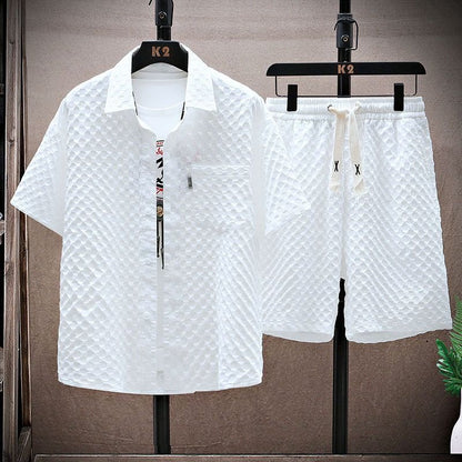 Men&#039;s Summer Suit, Short-sleeved T-shirt, Shorts, Sports Suit, Loose Casual Suit, Handsome Set Of Clothes
