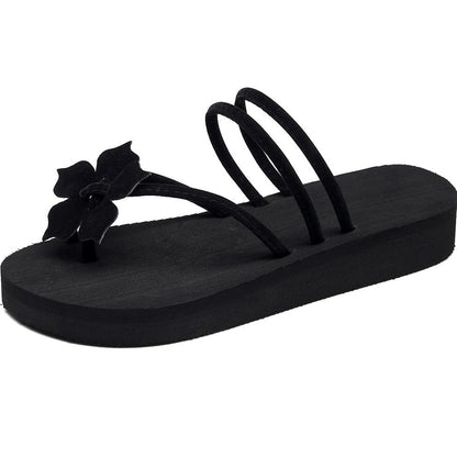 Women's Shoes Women's Slippers Women's Flip-Flops Women's Sandals Summer Wholesale Factory Korean Style Beach Students Wear High Thick Bottom