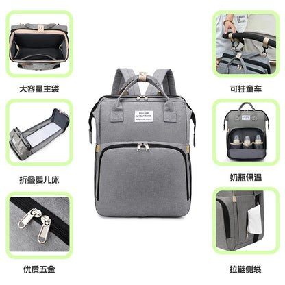 Cross-Border New Bed Bag, Integrated Mommy Bag, Outing Handbag, Mother And Baby Bag, Portable Multi-Functional Mommy Bag, Backpack