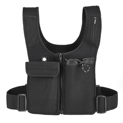 New Outdoor Running Reflective Backpack Riding Breathable Mobile Phone Chest Bag Men's And Women's Mountaineering Kettle Vest Bag