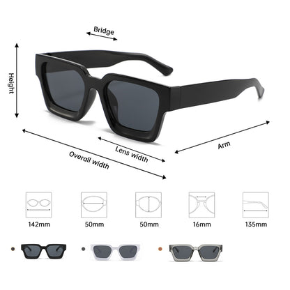 Classic Thick Box Sunglasses Men's Driving UV-resistant Advanced Sense Full Frame Sunglasses Street Photoshoot All-match Sunglasses