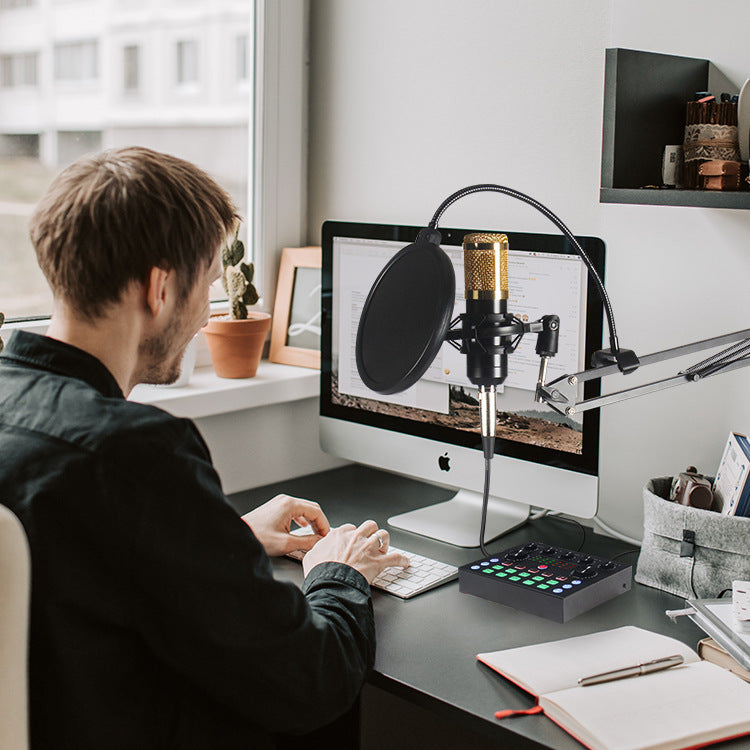 Cross-Border Direct Supply V8S-Bm800 Live Broadcast Sound Card Set English Export Model Compatible With Multiple Foreign Live Broadcast Platforms
