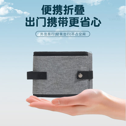 Portable Travel Cat Litter Box Foreign Trade New Foldable Convenient Cat Supplies Wholesale Oxford Cloth Mobile Cat Toilet