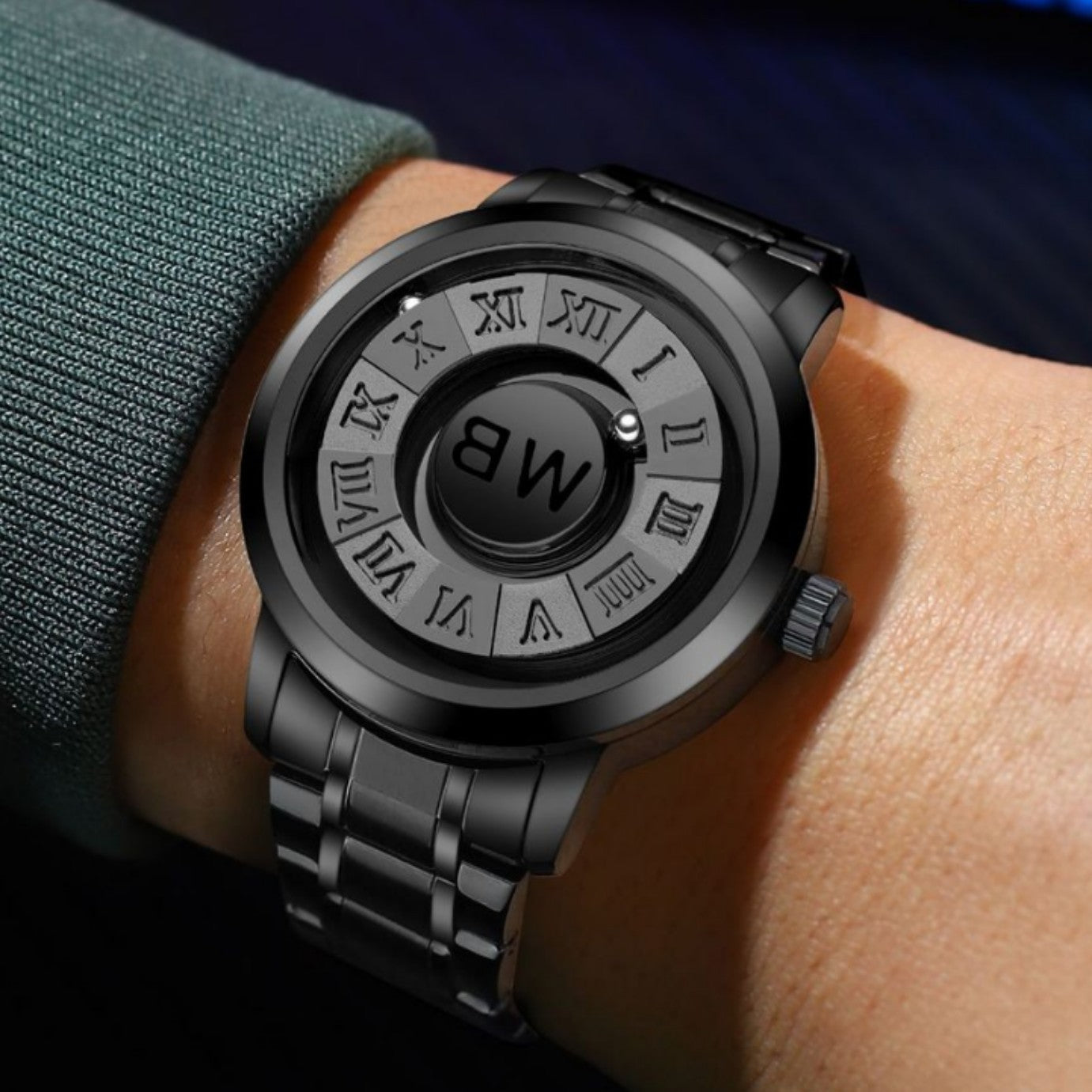 Fashion Cool Magnetic Suspension Watch Men's Black Technology Sense Creative Personality Concept Watch Wholesale