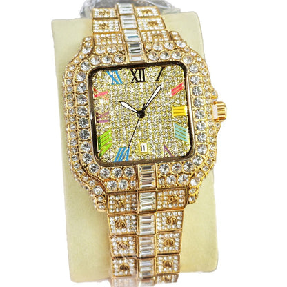 Popular Foreign Trade Watches, Cross-Border Hot Selling Men's Watches, Diamond-Encrusted Hip-Hop Watches, Men's Watches, Luxury Quartz Watches