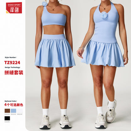 Zechuang Cross-border Cloud Yoga Suit Tight Quick-drying Breathable Fitness Suit Anti-walking Running Suit 9224