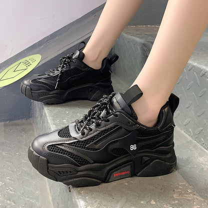 Torre Shoes Women's 2024 New Thick Bottom Increased Sneaker Women's Internet Celebrity Candy Color Ins Elegant Goddess Style