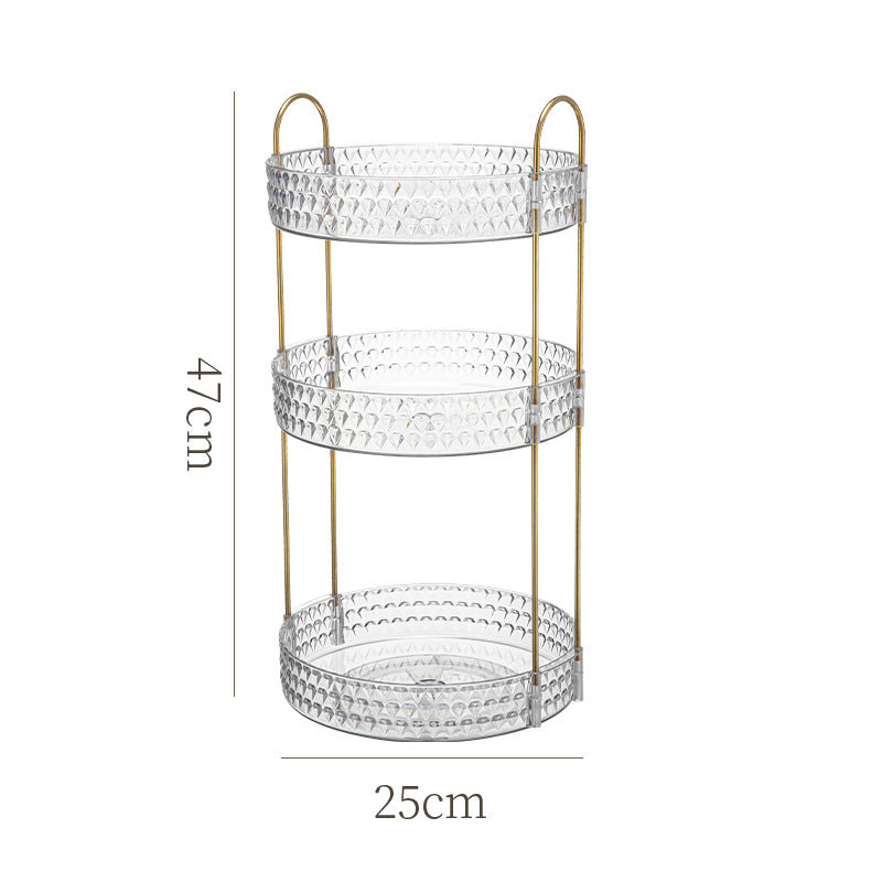 Three-Layer Rotating Storage Rack Large Cosmetics Storage Box Large Capacity Multi-Layer Bathroom Storage Rack Removable