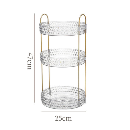 Three-Layer Rotating Storage Rack Large Cosmetics Storage Box Large Capacity Multi-Layer Bathroom Storage Rack Removable
