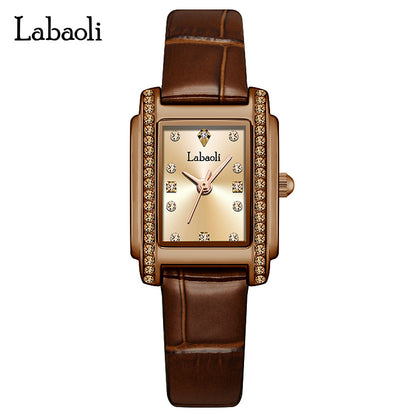 Laboli Live Broadcast Women's Watch Niche Square Women's Watch Waterproof Quartz Watch Light Luxury Belt Watch Wholesale