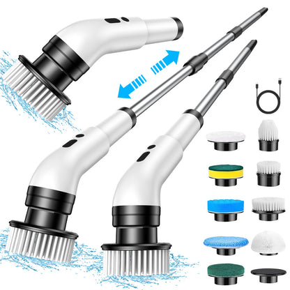 Cross-border Electric Cleaning Brush Nine-in-one Wireless Telescopic Handheld Household Kitchen Floor Bathroom Cleaning Toilet Brush