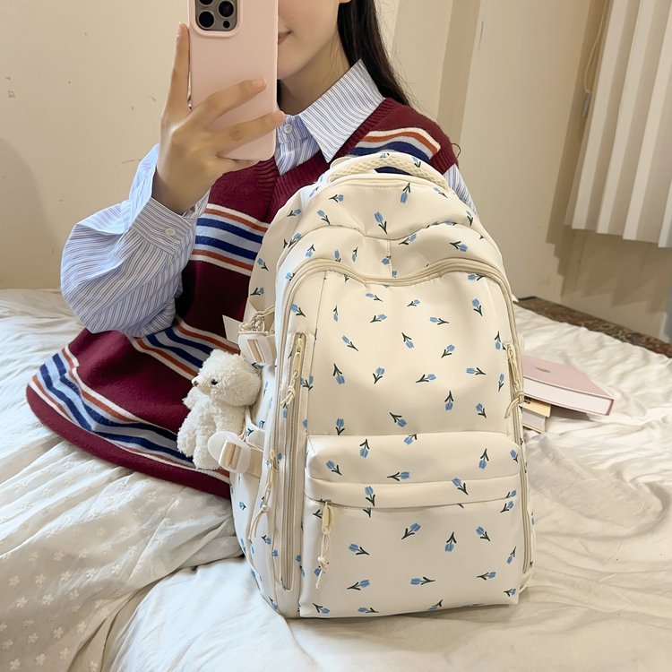 Children's Floral Schoolbags, Junior High School Girls, Primary School Students, High School Students, College Students, Commuter Backpacks, Travel Lightweight Backpacks