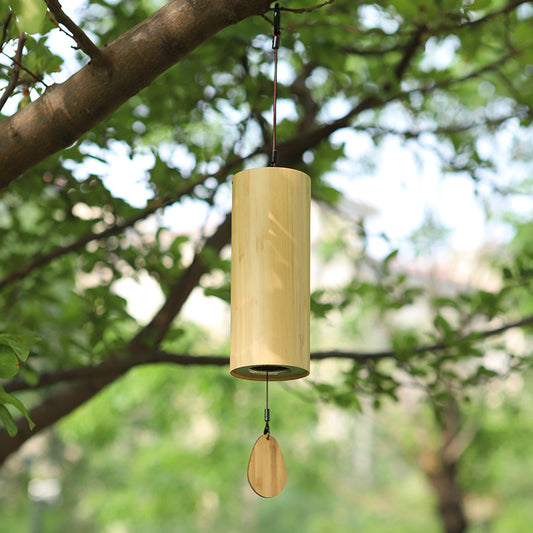 Tuomi Chord Wind Chime Japanese Hand-Cranked Wind Chime Retro Bamboo Meditation Sound Healing Bamboo Wind Chime
