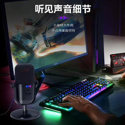 Cross-border Foreign Trade USB Condenser Microphone RGB Game E-sports Recording Live Computer Microphone E-commerce Factory Explosions