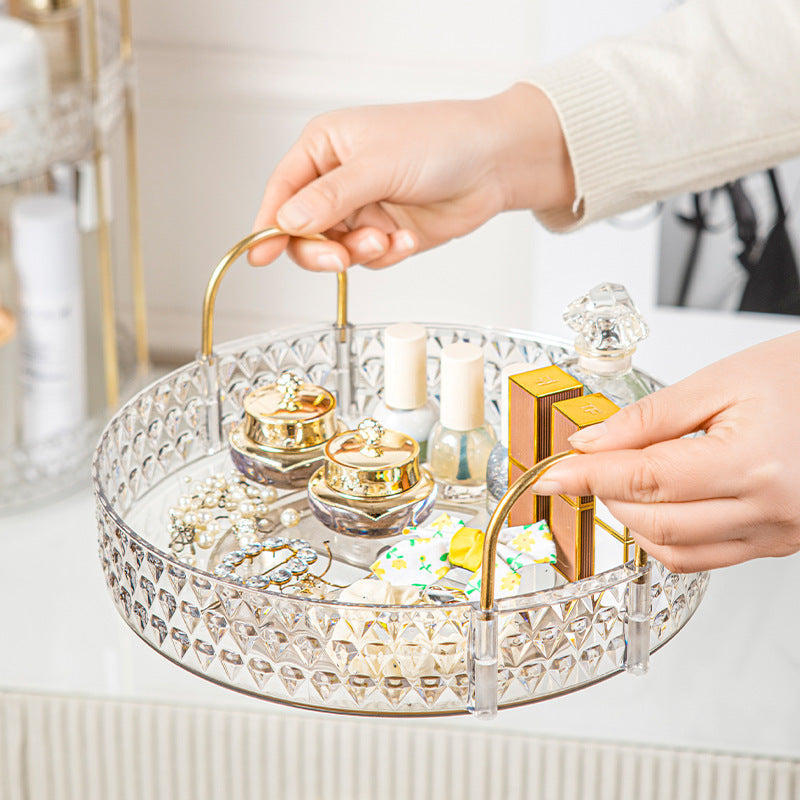 Three-Layer Rotating Storage Rack Large Cosmetics Storage Box Large Capacity Multi-Layer Bathroom Storage Rack Removable