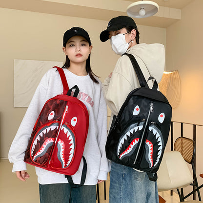2024 New Shark School Bag Personalized Graffiti Student Backpack Men's And Women's Fashion Trend Backpack