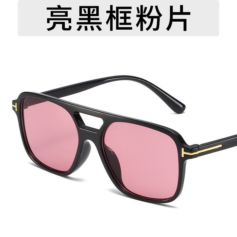 Lightweight Double Beam Marine Sunglasses New Driving Sunshade Glasses Cross-border Fashion Box Sunscreen Sunglasses
