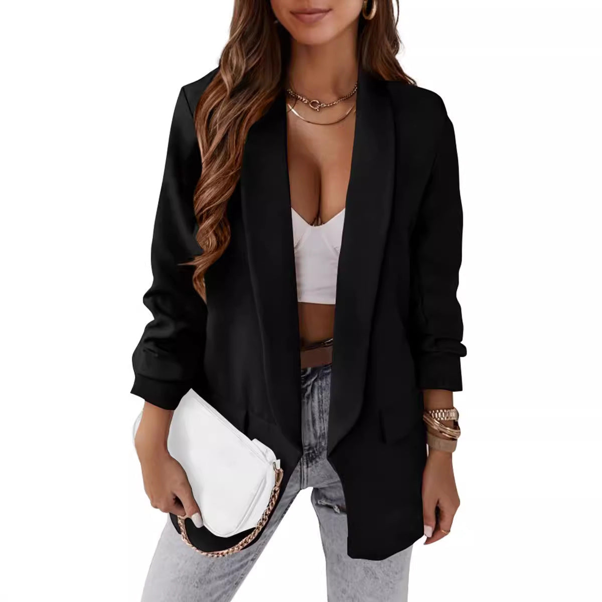 Cross-border Women's Clothing 2024 AliExpress Wish Women's Clothing Autumn New Temperament Professional Slim Fit Small Suit Jacket