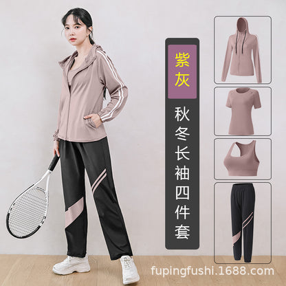 Lulu Fitness Clothes Suit Plus Size Fitness Quick-drying Pants Professional Sports Morning Running Clothes Running Clothes Suit Fitness Pants For Women