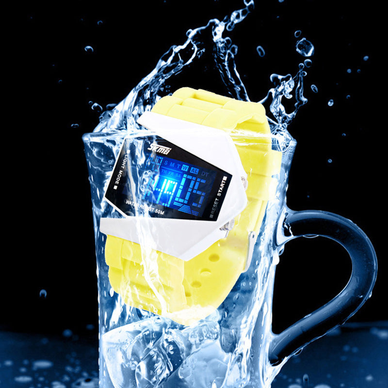 Beautiful Time Personality Creative Men's Hot Sale Led Airplane Watch Jelly Vintage Brand Children Waterproof Watch