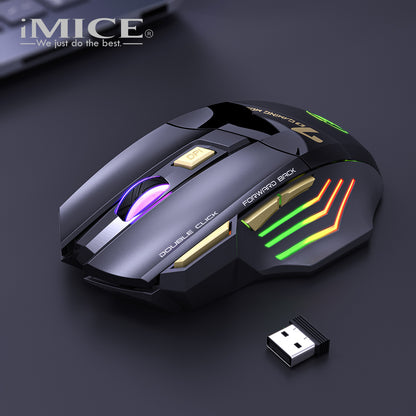 7-button Double-click-free 2.4G Silent RGB Light Wireless Gaming Mouse ( Rechargeable )