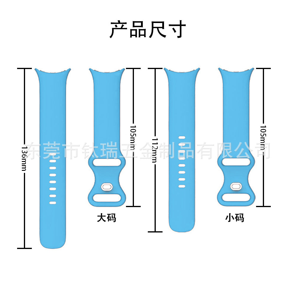 For Google Goole Pixel Watch Butterfly Buckle Silicone Strap Google Metal Buckle Silicone Watch Strap