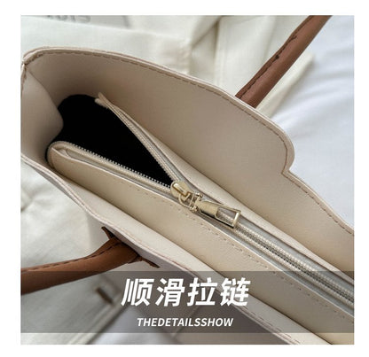 Simple Commuter Large Capacity Bag Women's Korean Fashion Tote Bag Spring And Summer Niche Texte Shoulder Handbag