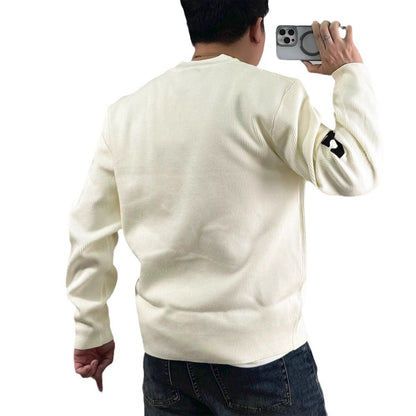 2024 New Spring And Autumn Korean Knitted Cardigan Cartoon Grey Top Cute Design Sense Jacket Sweater For Men And Women