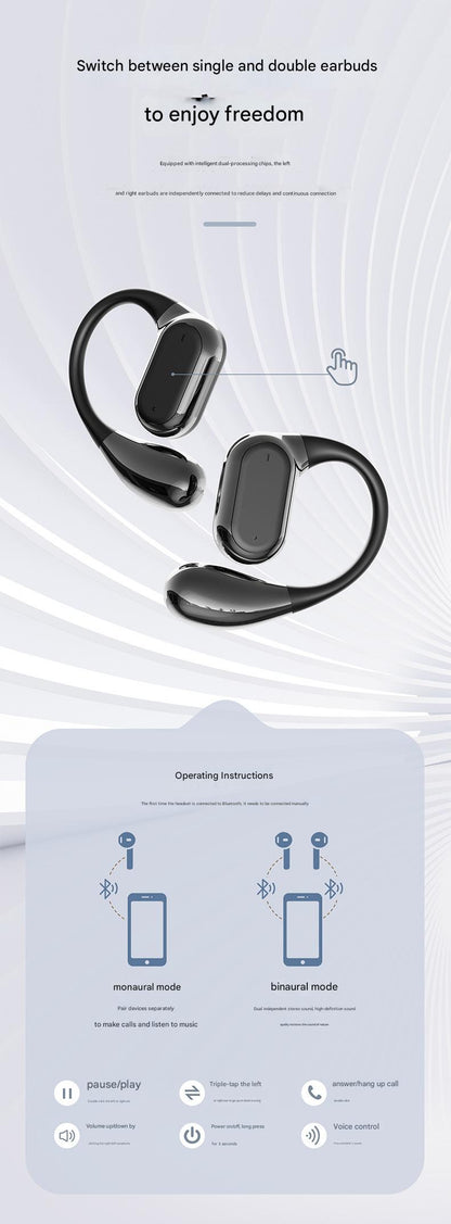 New Cross-border Q13 Non-in-ear Bluetooth Headset Ear-hanging Sports Portable Headset Long Endurance Noise Reduction Wholesale