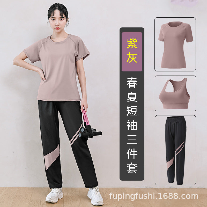 Lulu Fitness Clothes Suit Plus Size Fitness Quick-drying Pants Professional Sports Morning Running Clothes Running Clothes Suit Fitness Pants For Women