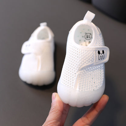 Dropshipping Baby Boy Spring And Summer Mesh Shoes Soft Sole Toe Cap Breathable Baby Toddler Shoes Velcro Girls Sneakers