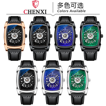 CHENXI Brand Watches Wholesale Automatic Mechanical Watches Men's Tremolo Explosions Square Hollow Mechanical Watches