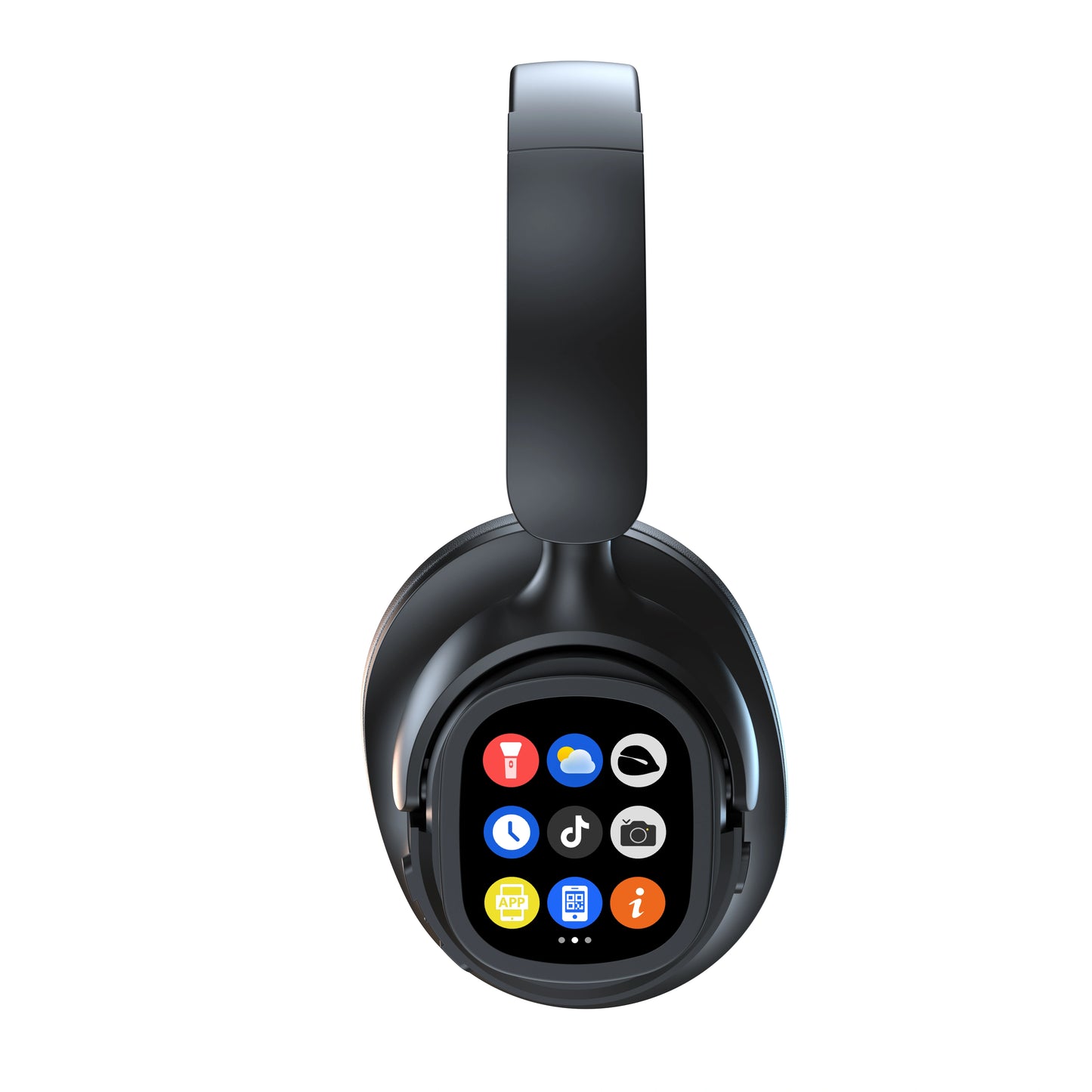 First Cross-border Hot New Model With Screen Bluetooth Headset ANC Noise-cancelling Color Screen Touch Headset Customization