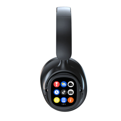 First Cross-border Hot New Model With Screen Bluetooth Headset ANC Noise-cancelling Color Screen Touch Headset Customization