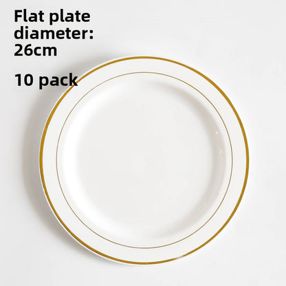 Gold Disposable Plastic Dinner Plates