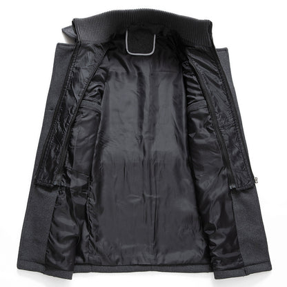 Men's Woolen Double Collar Winter Coat