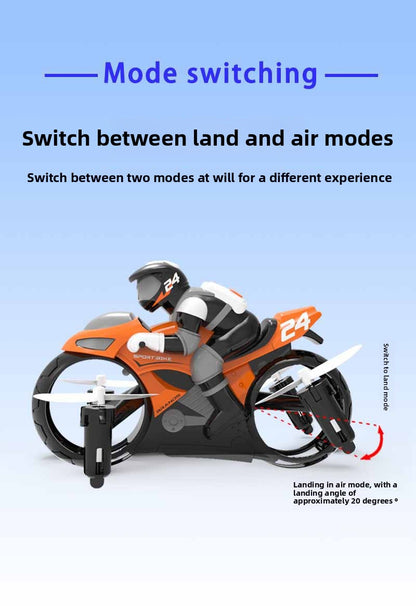 2.4G Remote Control Land-Air Drone Motorcycle Toy