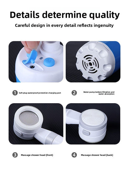 Portable Outdoor Bathing Artifact, Convenient to Carry, Dormitory Camping Style, Convenient Bathing Device, Rechargeable Water Pump