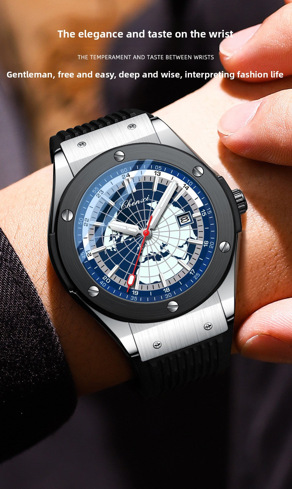 Men's watch rivets