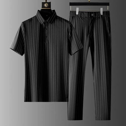 Thin striped two-piece set