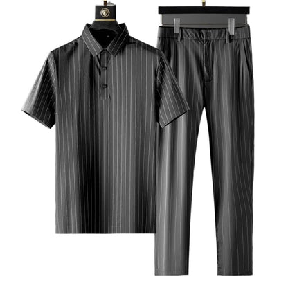 Thin striped two-piece set