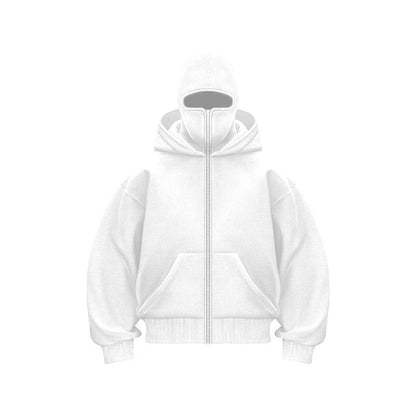 Hooded zipper pullover jacket