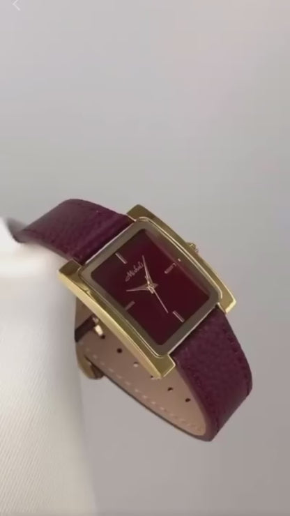 Factory Supply Mishali New Angla Red Square Belt Watch Women's Watch Simple Niche Live
